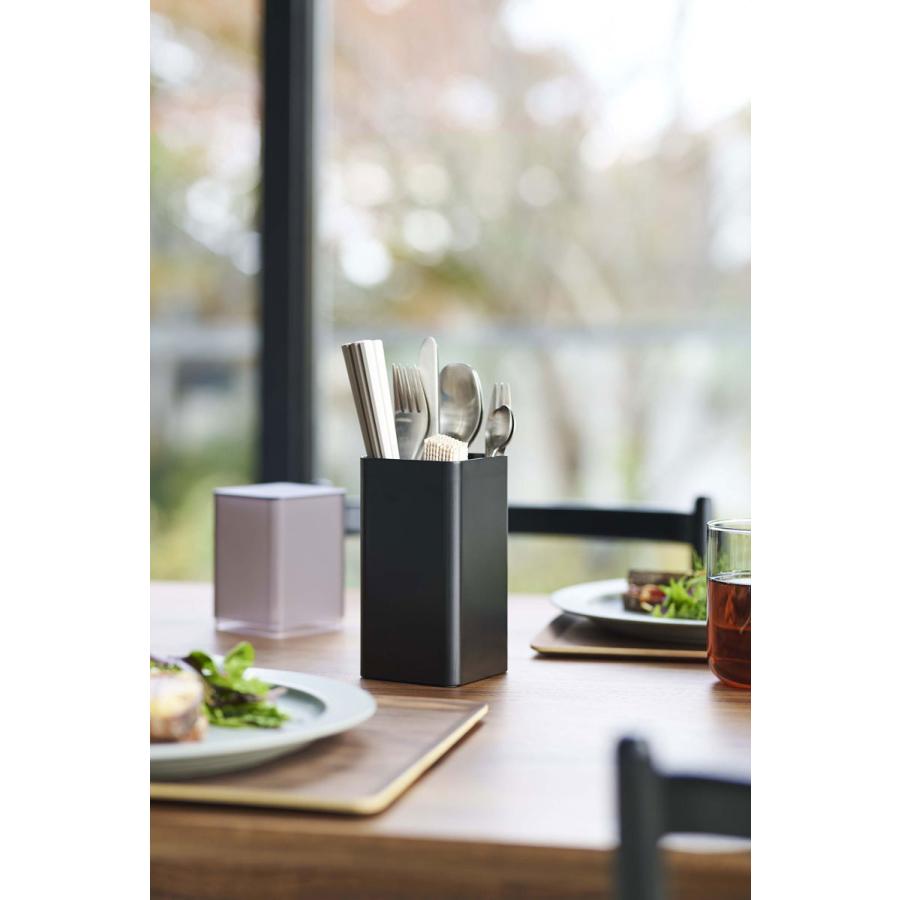 カトラリーケース 山崎実業 正規品 TOWER タワー 蓋付きカトラリースタンド カトラリー収納 箸入れ 箸立て ブラック | tower | 02