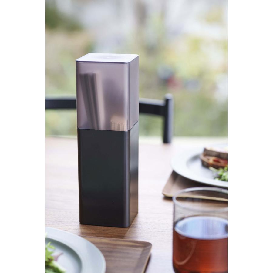 カトラリーケース 山崎実業 正規品 TOWER タワー 蓋付きカトラリースタンド カトラリー収納 箸入れ 箸立て ブラック | tower | 04