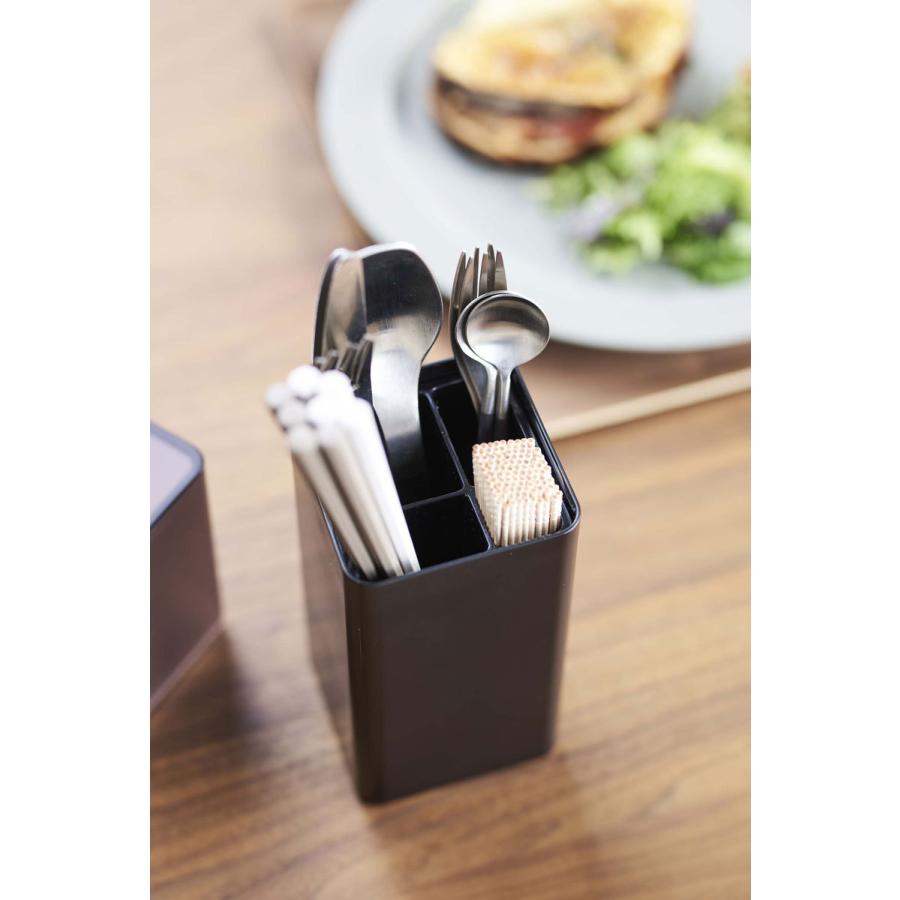 カトラリーケース 山崎実業 正規品 TOWER タワー 蓋付きカトラリースタンド カトラリー収納 箸入れ 箸立て ブラック | tower | 05