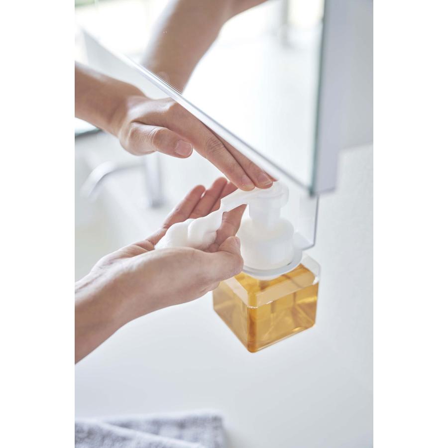 ソープディスペンサー 山崎実業 正規品 TOWER タワー 洗面戸棚下ディスペンサーホルダー 泡タイプ ソープボトル 詰め替え用ボトル ホワイト | tower | 03