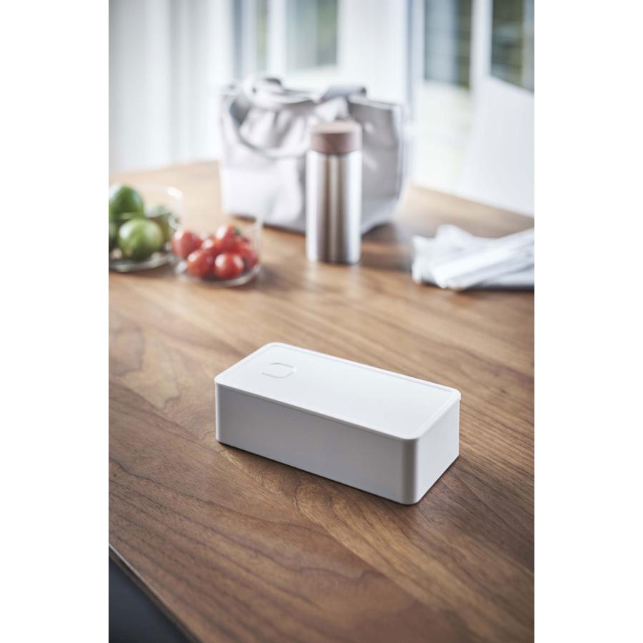 弁当箱 山崎実業 正規品 TOWER タワー バルブ付き密閉ランチボックス ワイド ランチボックス ホワイト | tower | 01