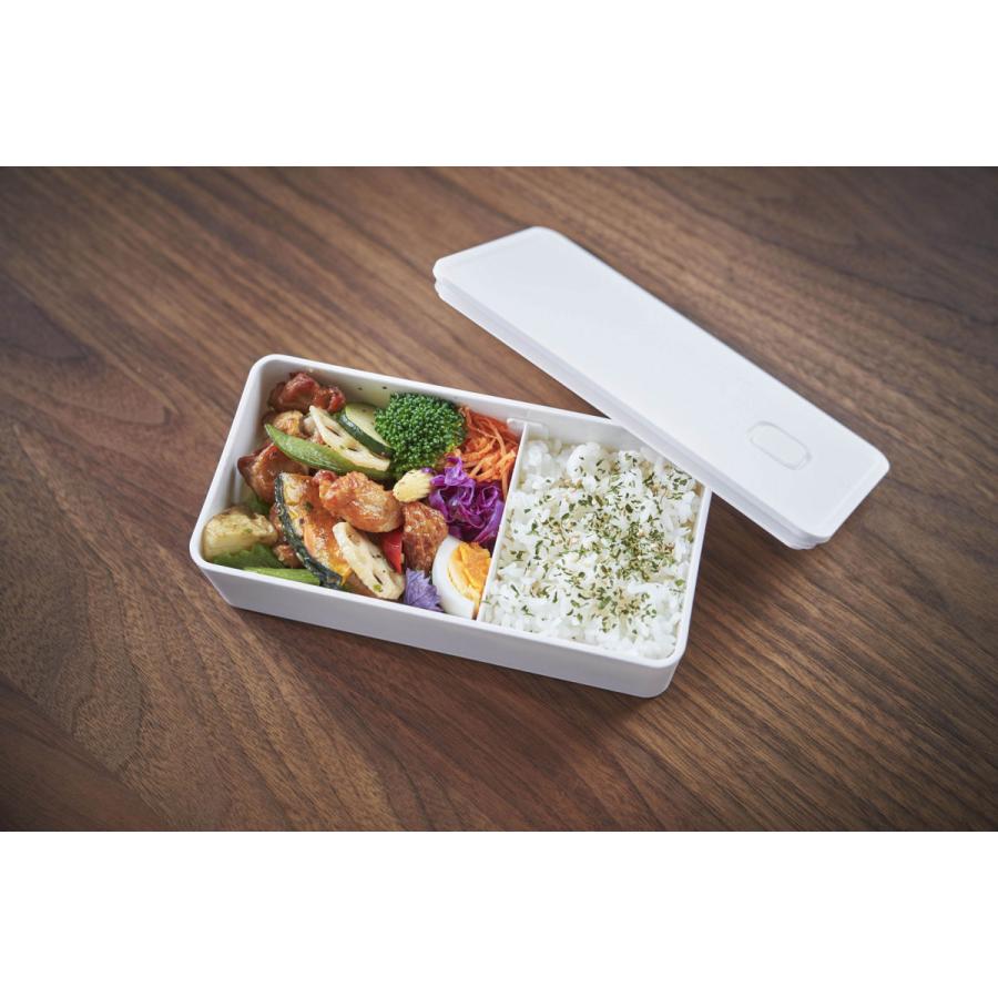 弁当箱 山崎実業 正規品 TOWER タワー バルブ付き密閉ランチボックス ワイド ランチボックス ホワイト | tower | 03