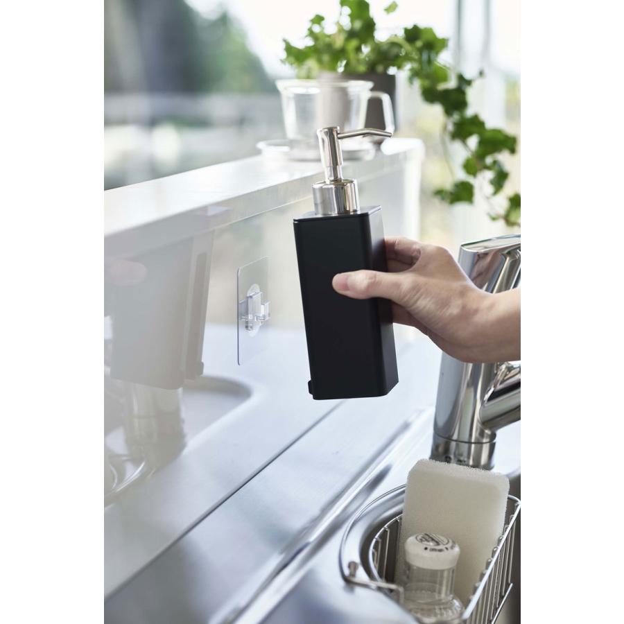 ソープディスペンサー 山崎実業 正規品 TOWER タワー フィルムフックキッチンディスペンサー ソープボトル 詰め替え用ボトル ブラック | tower | 04