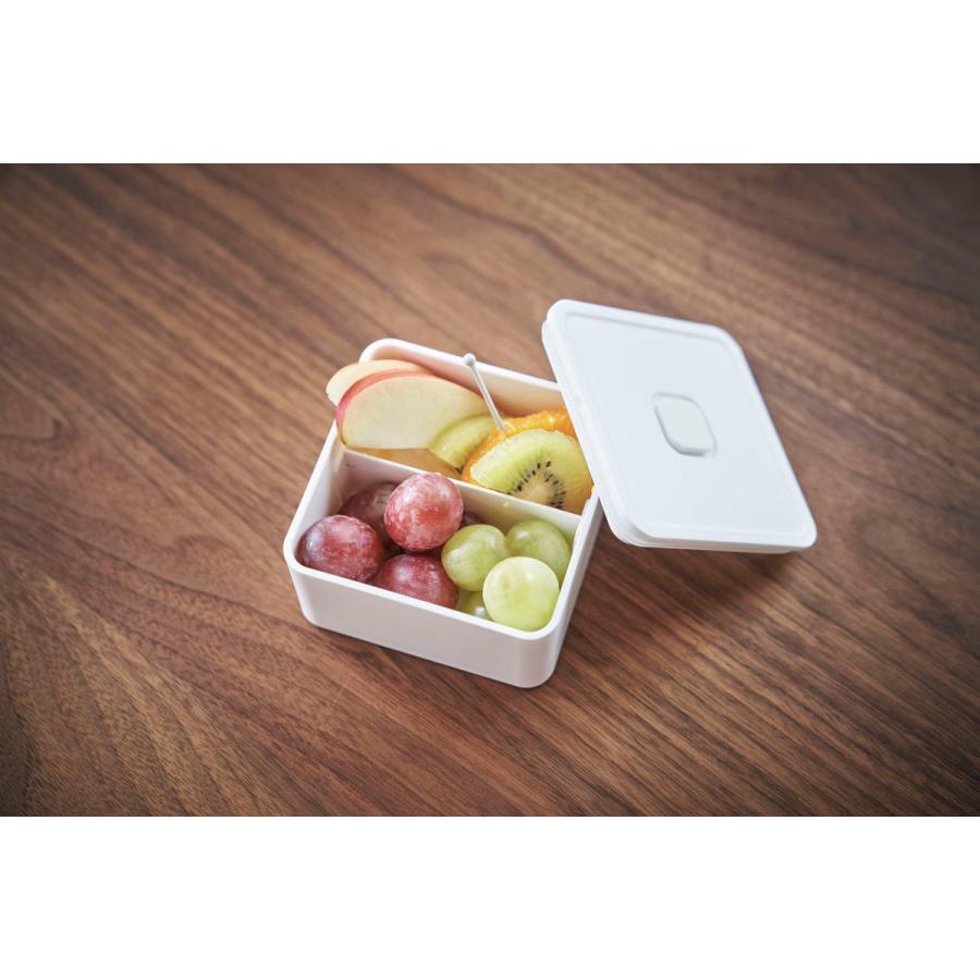 弁当箱 山崎実業 正規品 TOWER タワー バルブ付き密閉ランチボックス スクエア ランチボックス ホワイト | tower | 03