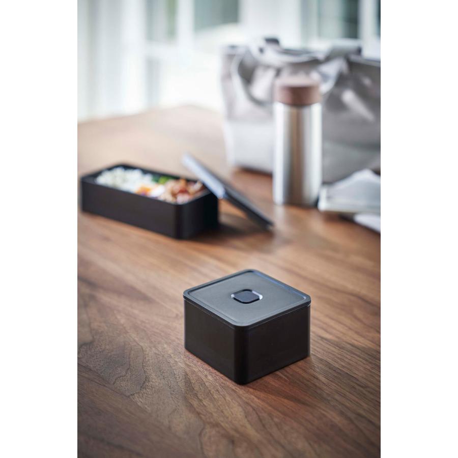 弁当箱 山崎実業 正規品 TOWER タワー バルブ付き密閉ランチボックス スクエア ランチボックス ブラック | tower | 01