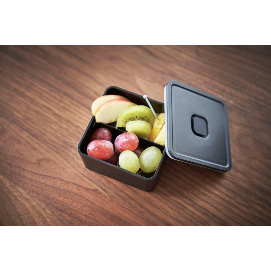 弁当箱 山崎実業 正規品 TOWER タワー バルブ付き密閉ランチボックス スクエア ランチボックス ブラック | tower | 03