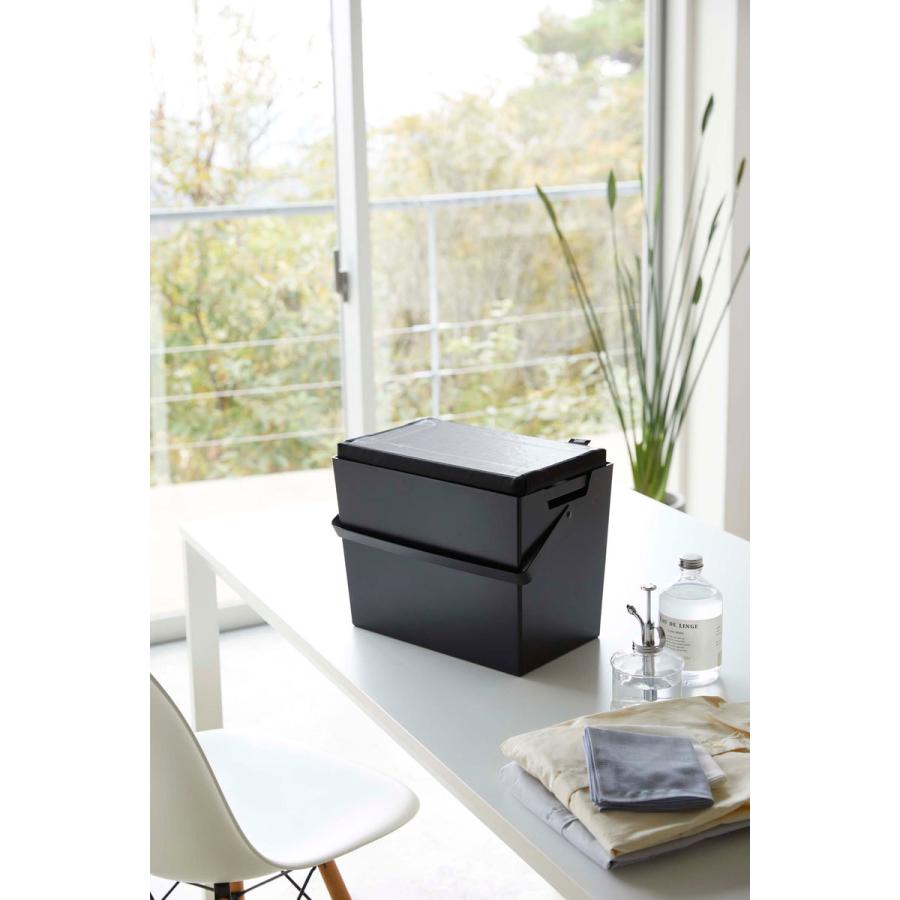 アイロン台 山崎実業 正規品 TOWER タワー アイロン掛けできる蓋付きアイロン収納ケース おすすめ ブラック | tower | 02