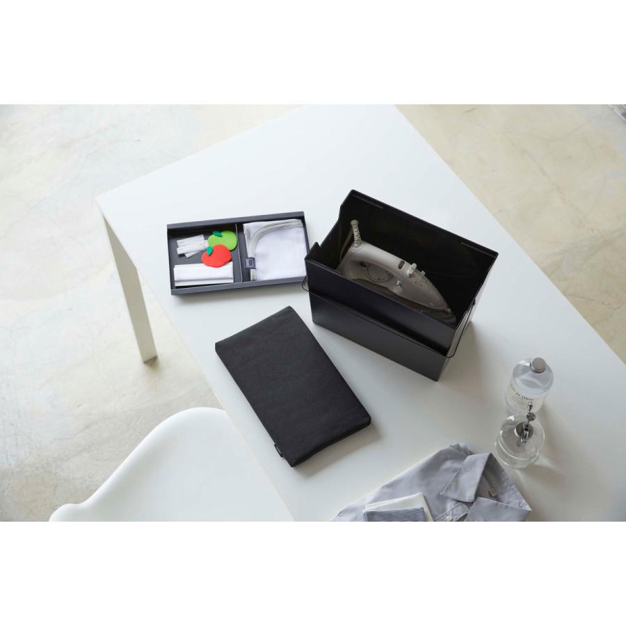 アイロン台 山崎実業 正規品 TOWER タワー アイロン掛けできる蓋付きアイロン収納ケース おすすめ ブラック | tower | 04