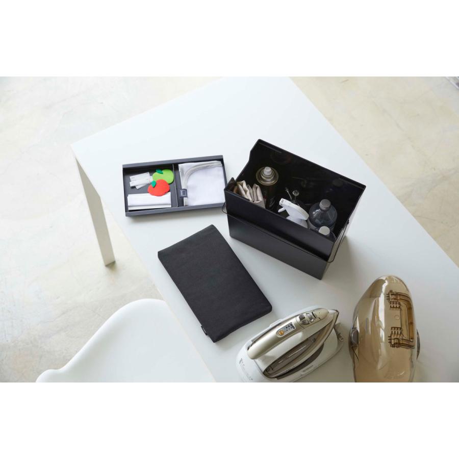 アイロン台 山崎実業 正規品 TOWER タワー アイロン掛けできる蓋付きアイロン収納ケース おすすめ ブラック | tower | 05