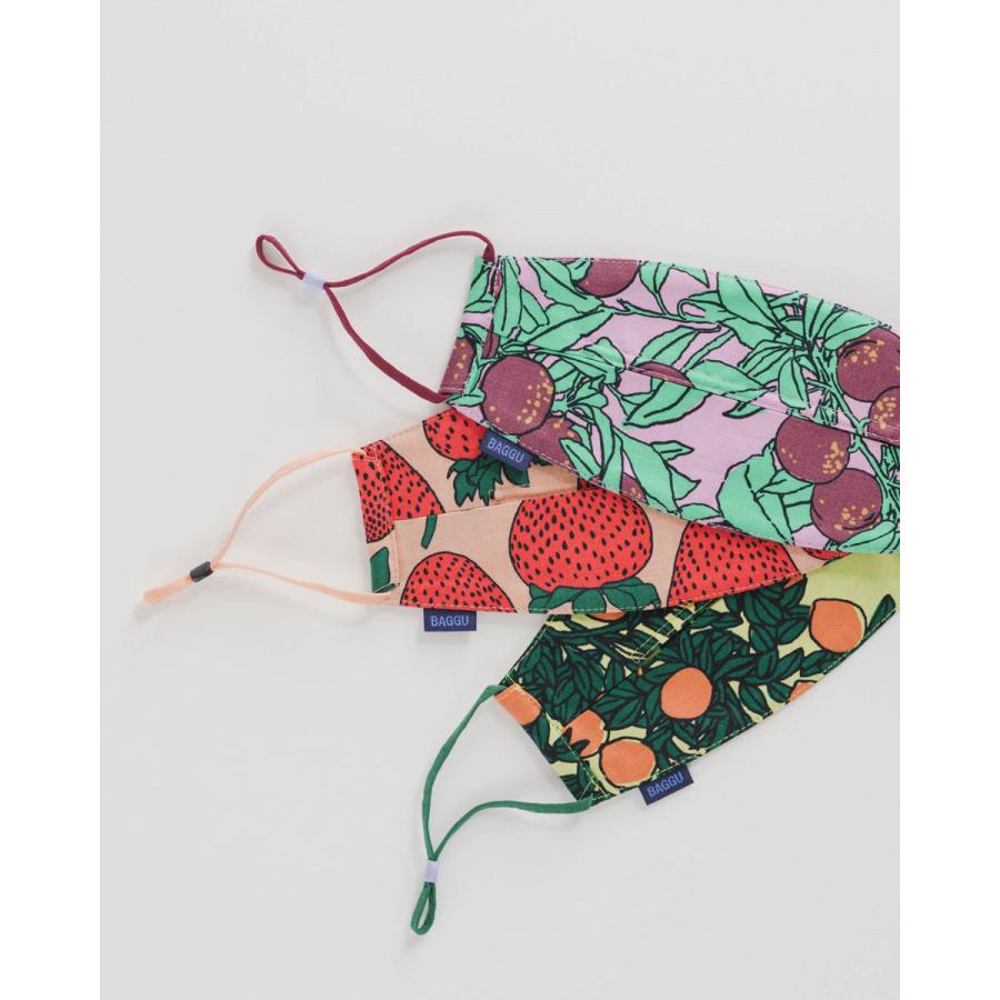 布マスク バグゥ 正規品 布製マスク 大人用 3枚セット 布製マスク BAGGU FABRIC MASK SET of 3 フルーツ |  | 01