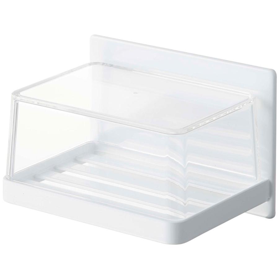 ソープディッシュ 山崎実業 正規品 TOWER タワー マグネットバスルームカバー付きソープトレー 石鹸置き ホワイト | tower