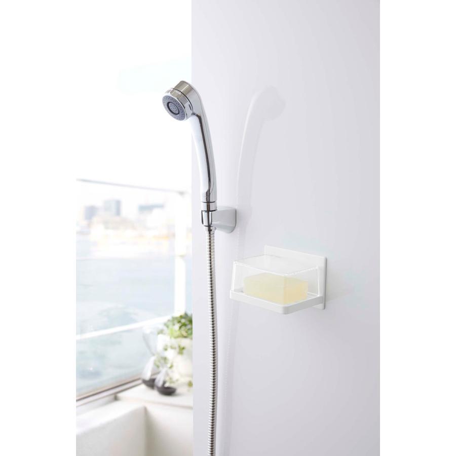 ソープディッシュ 山崎実業 正規品 TOWER タワー マグネットバスルームカバー付きソープトレー 石鹸置き ホワイト | tower | 01