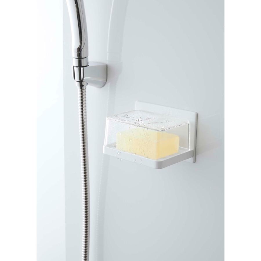 ソープディッシュ 山崎実業 正規品 TOWER タワー マグネットバスルームカバー付きソープトレー 石鹸置き ホワイト | tower | 02