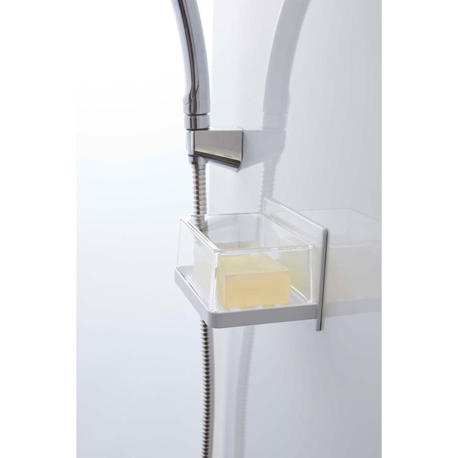 ソープディッシュ 山崎実業 正規品 TOWER タワー マグネットバスルームカバー付きソープトレー 石鹸置き ホワイト | tower | 03