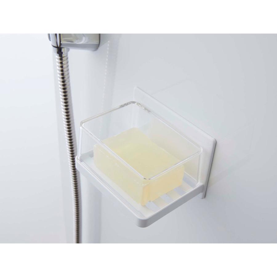 ソープディッシュ 山崎実業 正規品 TOWER タワー マグネットバスルームカバー付きソープトレー 石鹸置き ホワイト | tower | 04
