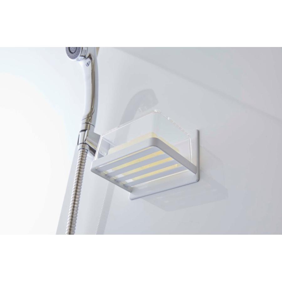 ソープディッシュ 山崎実業 正規品 TOWER タワー マグネットバスルームカバー付きソープトレー 石鹸置き ホワイト | tower | 06