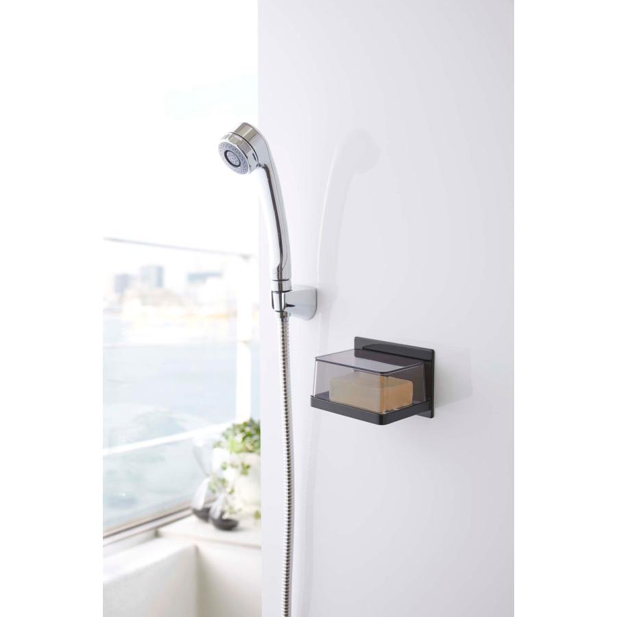 ソープディッシュ 山崎実業 正規品 TOWER タワー マグネットバスルームカバー付きソープトレー 石鹸置き ブラック | tower | 01
