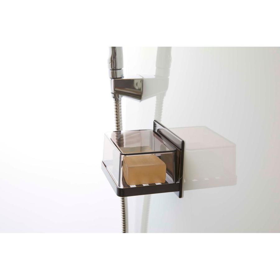 ソープディッシュ 山崎実業 正規品 TOWER タワー マグネットバスルームカバー付きソープトレー 石鹸置き ブラック | tower | 03