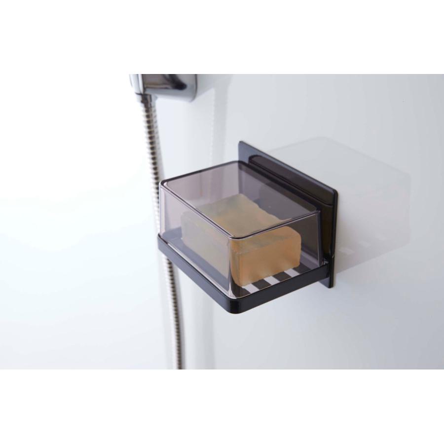 ソープディッシュ 山崎実業 正規品 TOWER タワー マグネットバスルームカバー付きソープトレー 石鹸置き ブラック | tower | 04