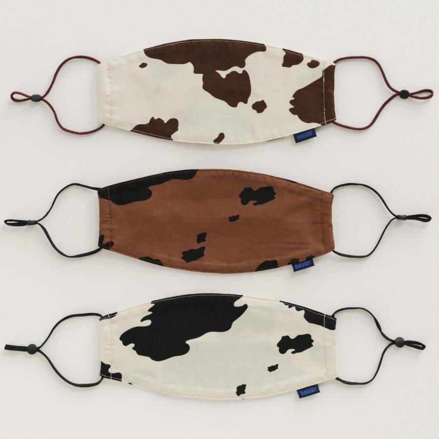 布マスク バグゥ 正規品 布製マスク 大人用 3枚セット 布製マスク BAGGU FABRIC MASK SET of 3 ミックスカウプリント | 