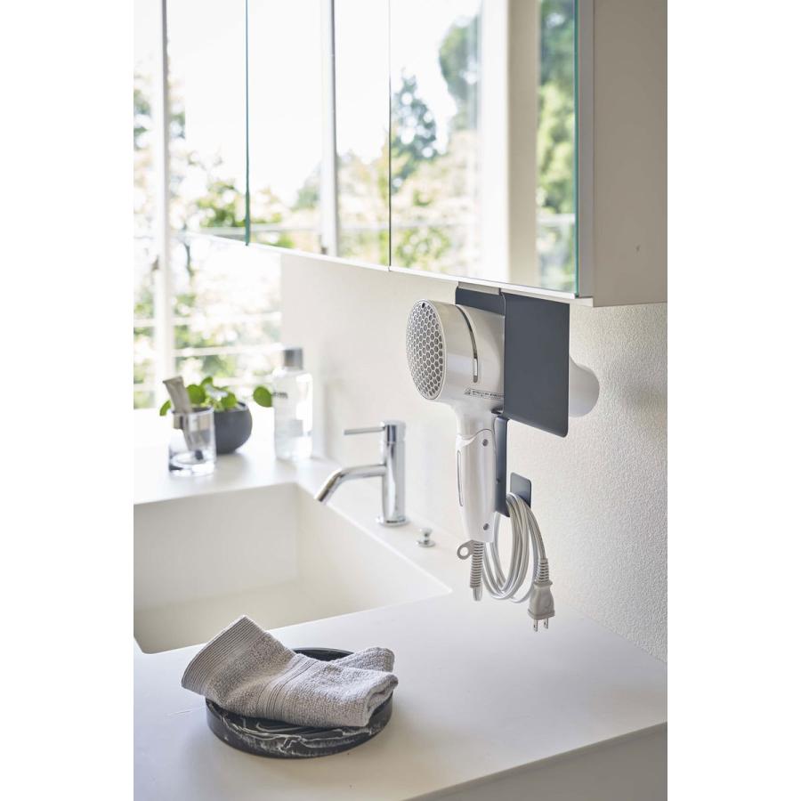 ドライヤーホルダー 山崎実業 正規品 TOWER タワー 棚下ドライヤーホルダー ドライヤー収納ラック ブラック | tower | 02