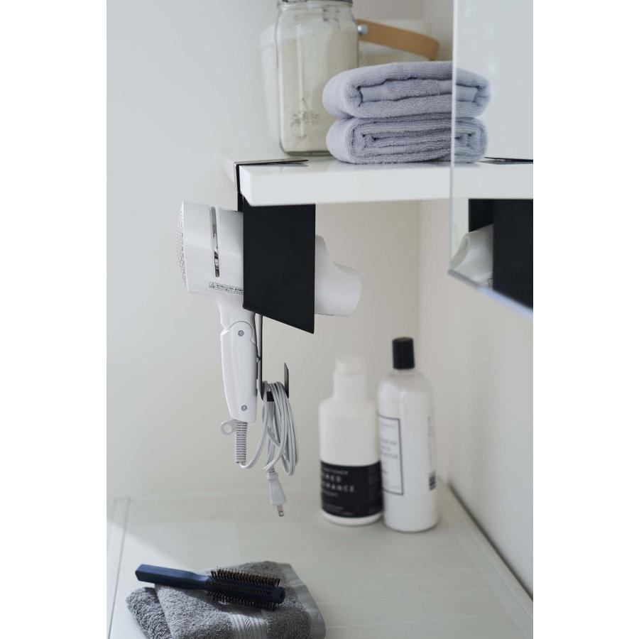 ドライヤーホルダー 山崎実業 正規品 TOWER タワー 棚下ドライヤーホルダー ドライヤー収納ラック ブラック | tower | 05