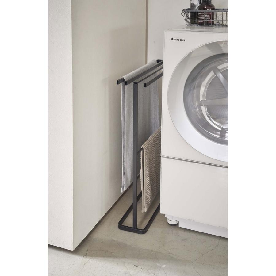 バスタオルハンガー 山崎実業 正規品 TOWER タワー 横から掛けられるバスタオルハンガー スリム バスタオル掛け タオルハンガー ブラック | tower | 05