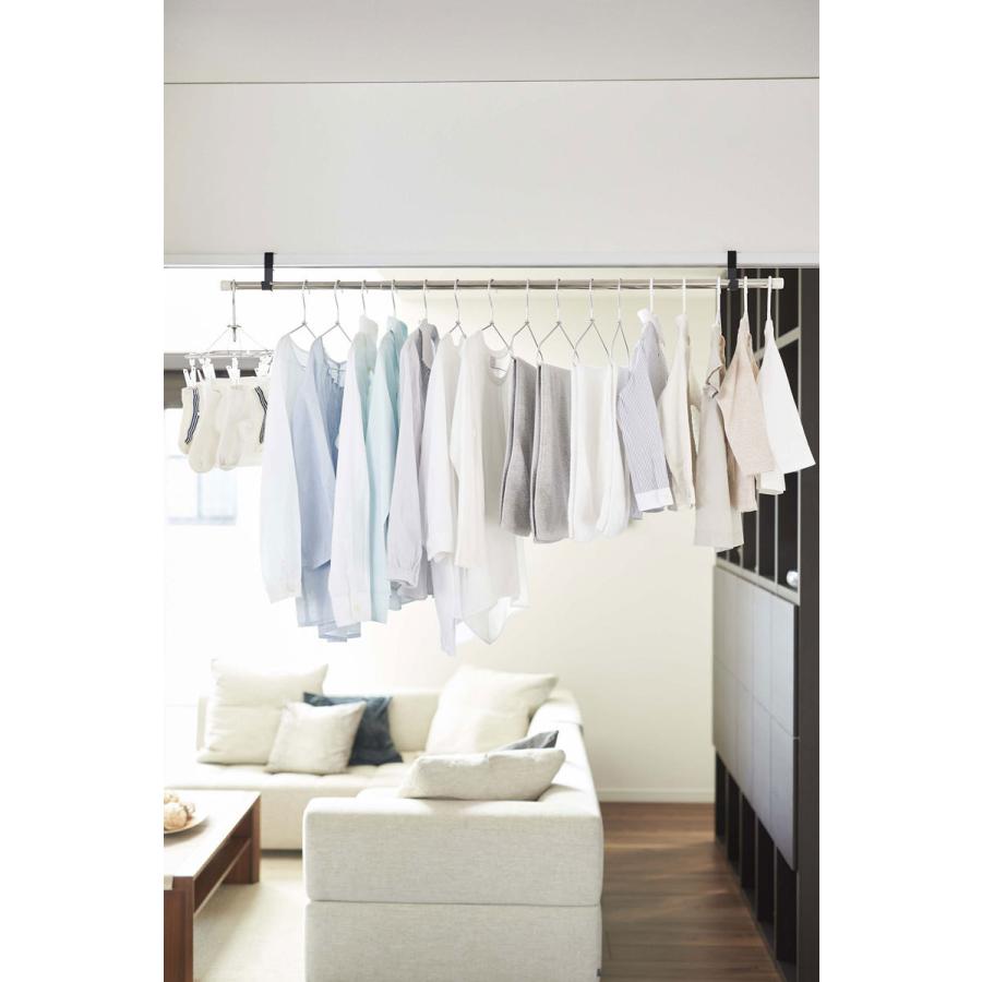 室内干しグッズ 山崎実業 正規品 TOWER タワー 室内物干しポールホルダー 2個組 物干し竿 ブラック | tower | 02