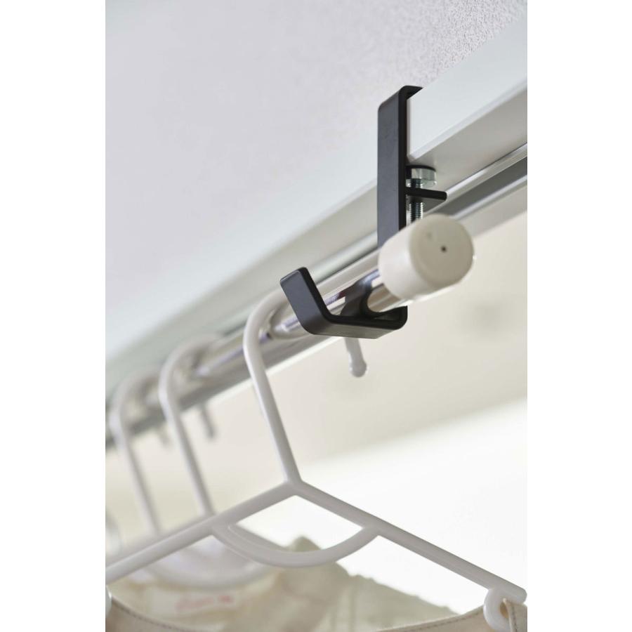 室内干しグッズ 山崎実業 正規品 TOWER タワー 室内物干しポールホルダー 2個組 物干し竿 ブラック | tower | 05