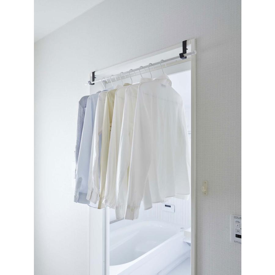 室内干しグッズ 山崎実業 正規品 TOWER タワー 室内物干しポールホルダー 2個組 物干し竿 ブラック | tower | 08