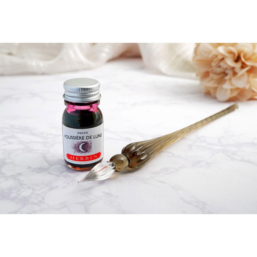 ガラスペン エルバン ガラスペンつむぎ＆ミニインクセット 高級ペン 老舗ブランド HERBIN 10mlミニボトルインク入り グレー/ムーンシャドウ（インク） | エルバン | 01