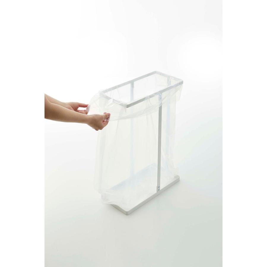 ゴミ箱 山崎実業 正規品 TOWER タワー スリム蓋付き分別ゴミ袋ホルダー 45L ダストボックス ごみ箱 ホワイト | tower | 04