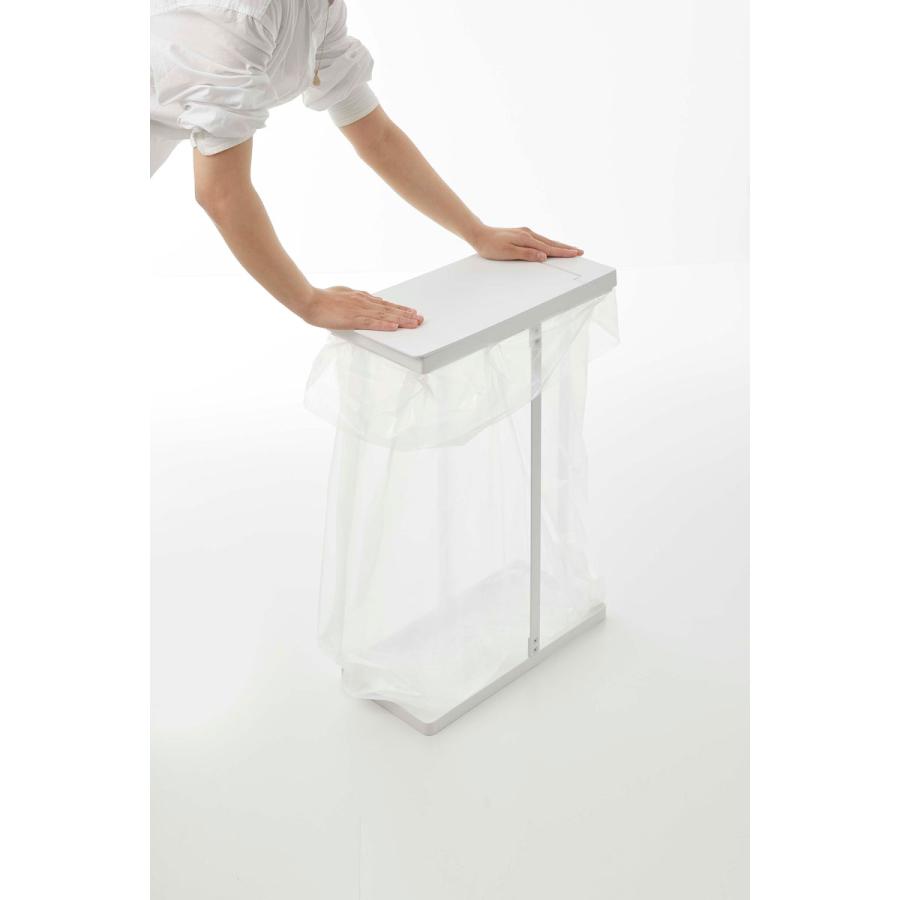 ゴミ箱 山崎実業 正規品 TOWER タワー スリム蓋付き分別ゴミ袋ホルダー 45L ダストボックス ごみ箱 ホワイト | tower | 06