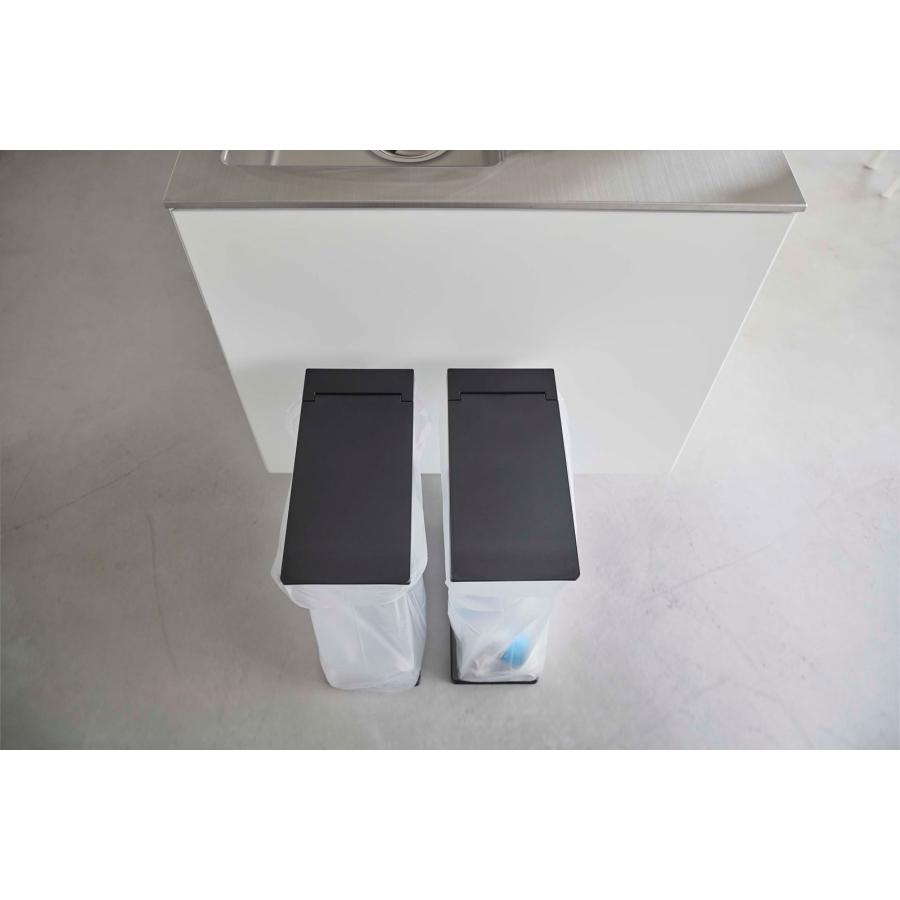 ゴミ箱 山崎実業 正規品 TOWER タワー スリム蓋付き分別ゴミ袋ホルダー 45L 2個組 ダストボックス ごみ箱 ブラック | tower | 04