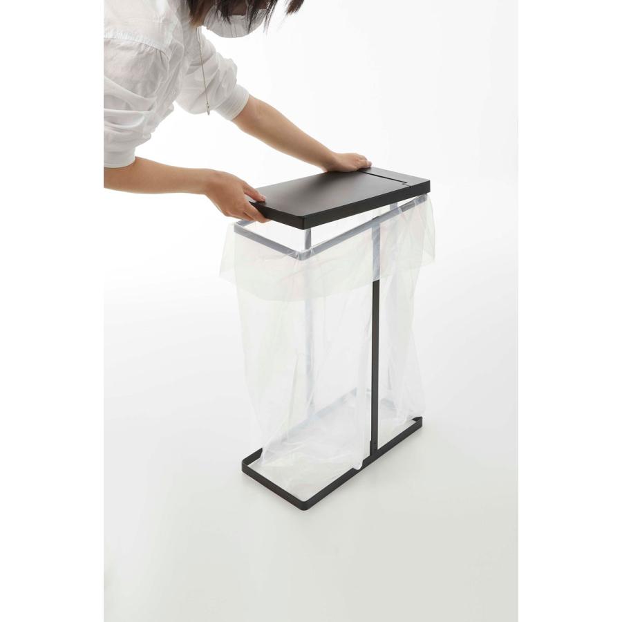 ゴミ箱 山崎実業 正規品 TOWER タワー スリム蓋付き分別ゴミ袋ホルダー 45L 2個組 ダストボックス ごみ箱 ブラック | tower | 07