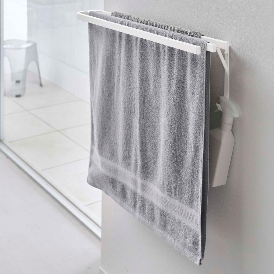 バスタオルハンガー 山崎実業 正規品 TOWER タワー ウォールバスタオルハンガー バスタオル掛け タオルハンガー ホワイト | tower