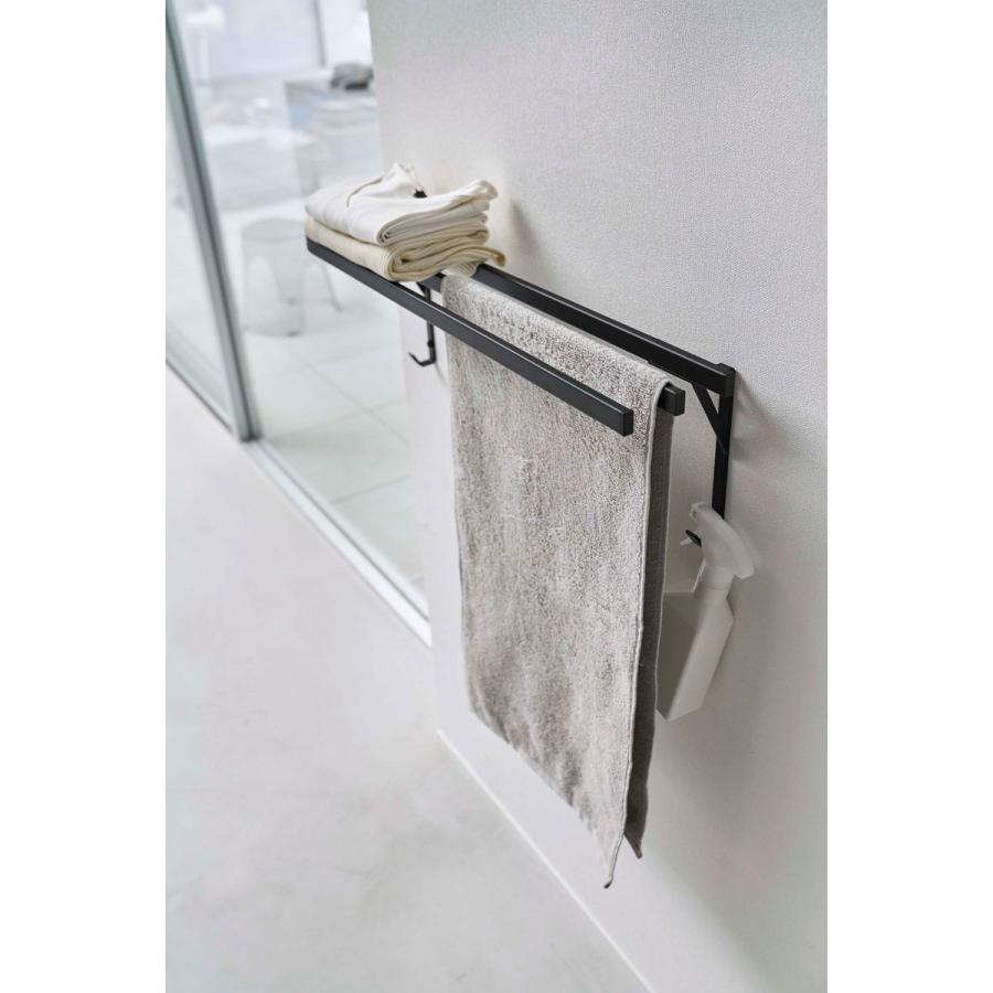 バスタオルハンガー 山崎実業 正規品 TOWER タワー ウォールバスタオルハンガー バスタオル掛け タオルハンガー ブラック | tower | 02
