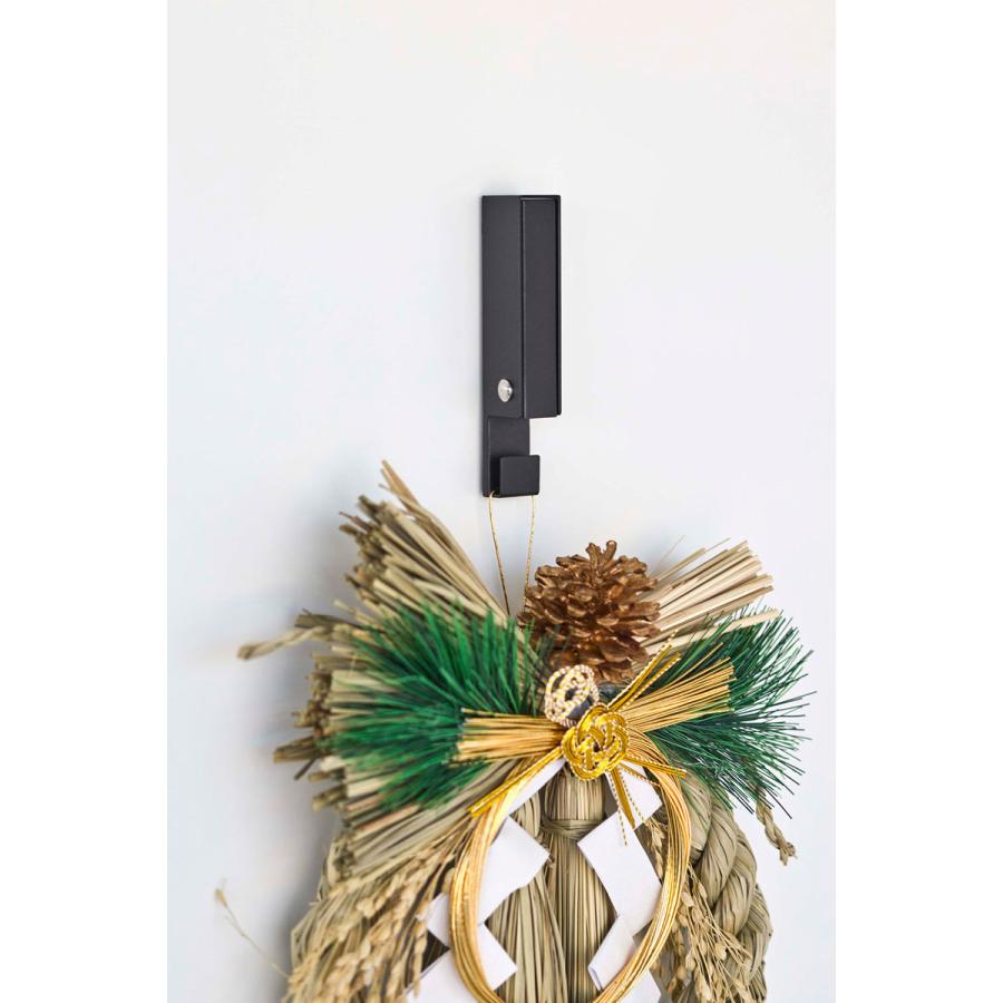 壁掛けフック 山崎実業 正規品 TOWER タワー 風鈴＆しめ縄ホルダー しめ縄フック 風鈴フック しめ縄掛け クリスマスリース掛け ブラック | tower | 07