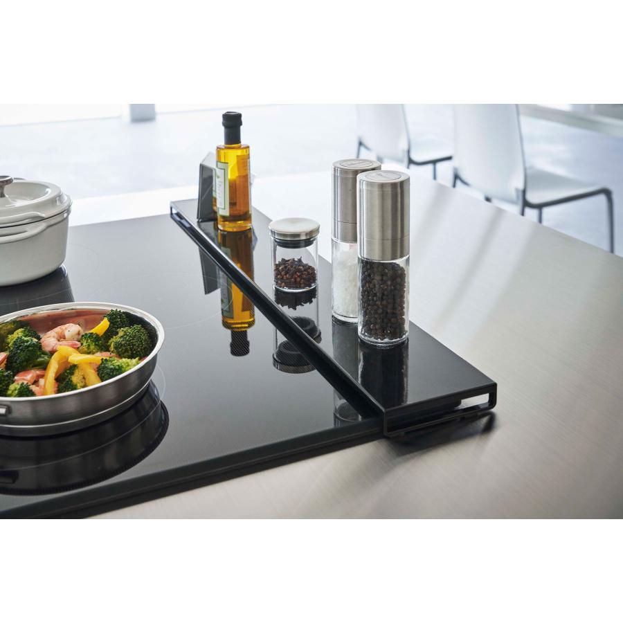 排気口カバー 山崎実業 正規品 TOWER タワー 排気口カバー フラットタイプ W60 コンロ周り 油汚れ 薄型 60cm ブラック | tower | 05