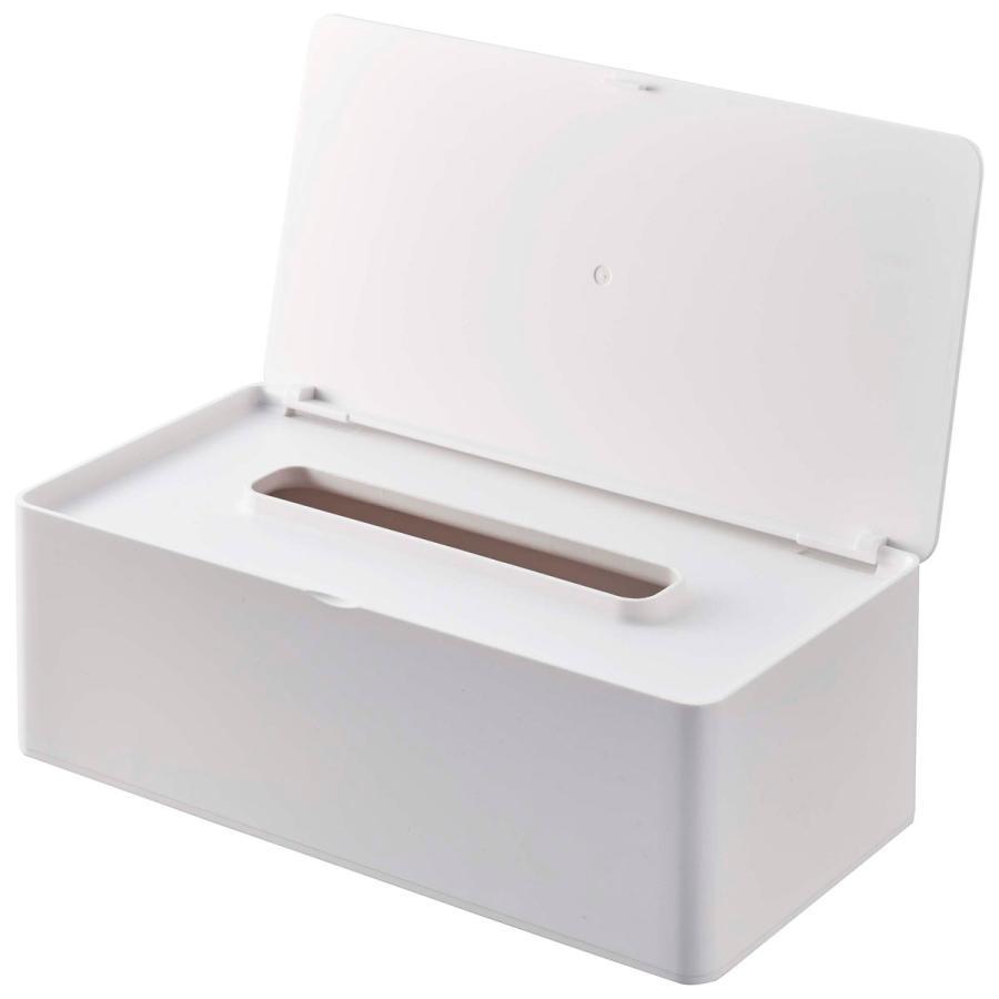 ティッシュケース 山崎実業 正規品 TOWER タワー 蓋付きティッシュケース レギュラーサイズ ティッシュカバー ティッシュケース ホワイト | tower | 01