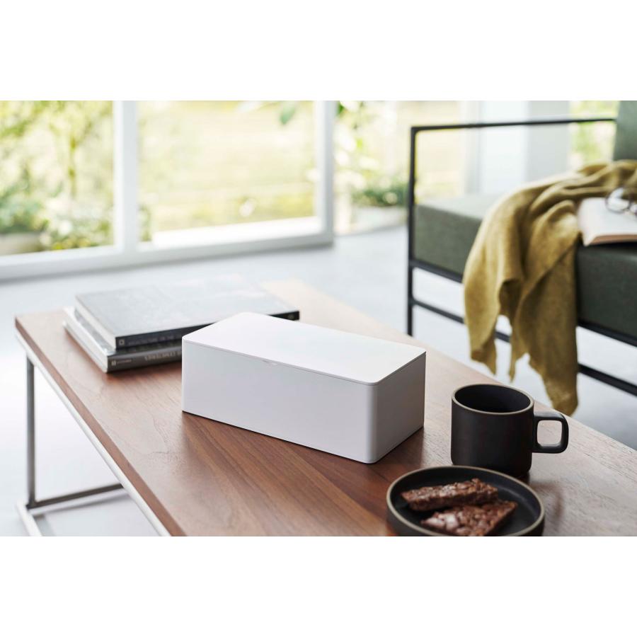 ティッシュケース 山崎実業 正規品 TOWER タワー 蓋付きティッシュケース レギュラーサイズ ティッシュカバー ティッシュケース ホワイト | tower | 02