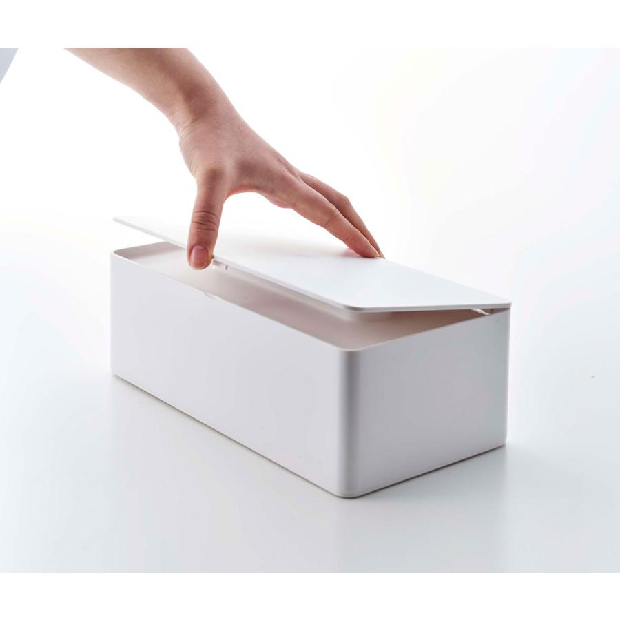 ティッシュケース 山崎実業 正規品 TOWER タワー 蓋付きティッシュケース レギュラーサイズ ティッシュカバー ティッシュケース ホワイト | tower | 03