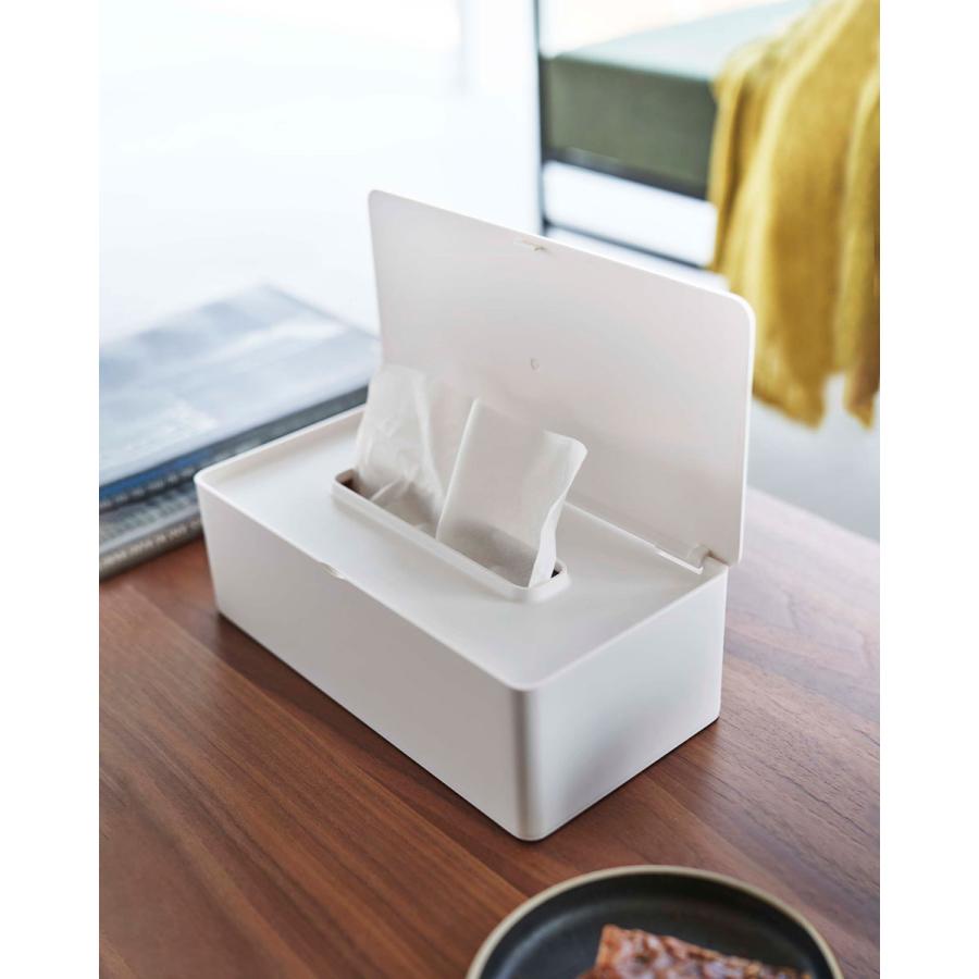 ティッシュケース 山崎実業 正規品 TOWER タワー 蓋付きティッシュケース レギュラーサイズ ティッシュカバー ティッシュケース ホワイト | tower | 05