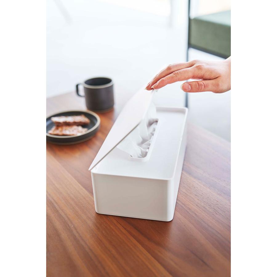 ティッシュケース 山崎実業 正規品 TOWER タワー 蓋付きティッシュケース レギュラーサイズ ティッシュカバー ティッシュケース ホワイト | tower | 07
