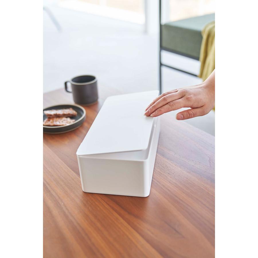 ティッシュケース 山崎実業 正規品 TOWER タワー 蓋付きティッシュケース レギュラーサイズ ティッシュカバー ティッシュケース ホワイト | tower | 08