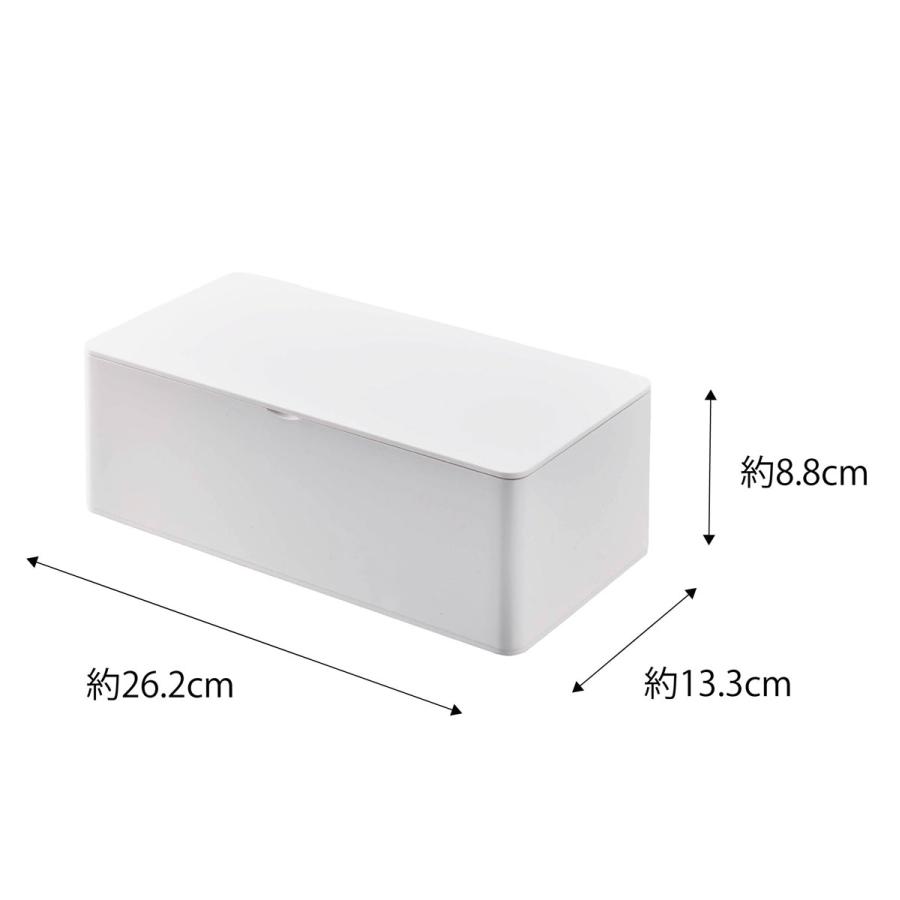 ティッシュケース 山崎実業 正規品 TOWER タワー 蓋付きティッシュケース レギュラーサイズ ティッシュカバー ティッシュケース ホワイト | tower | 09