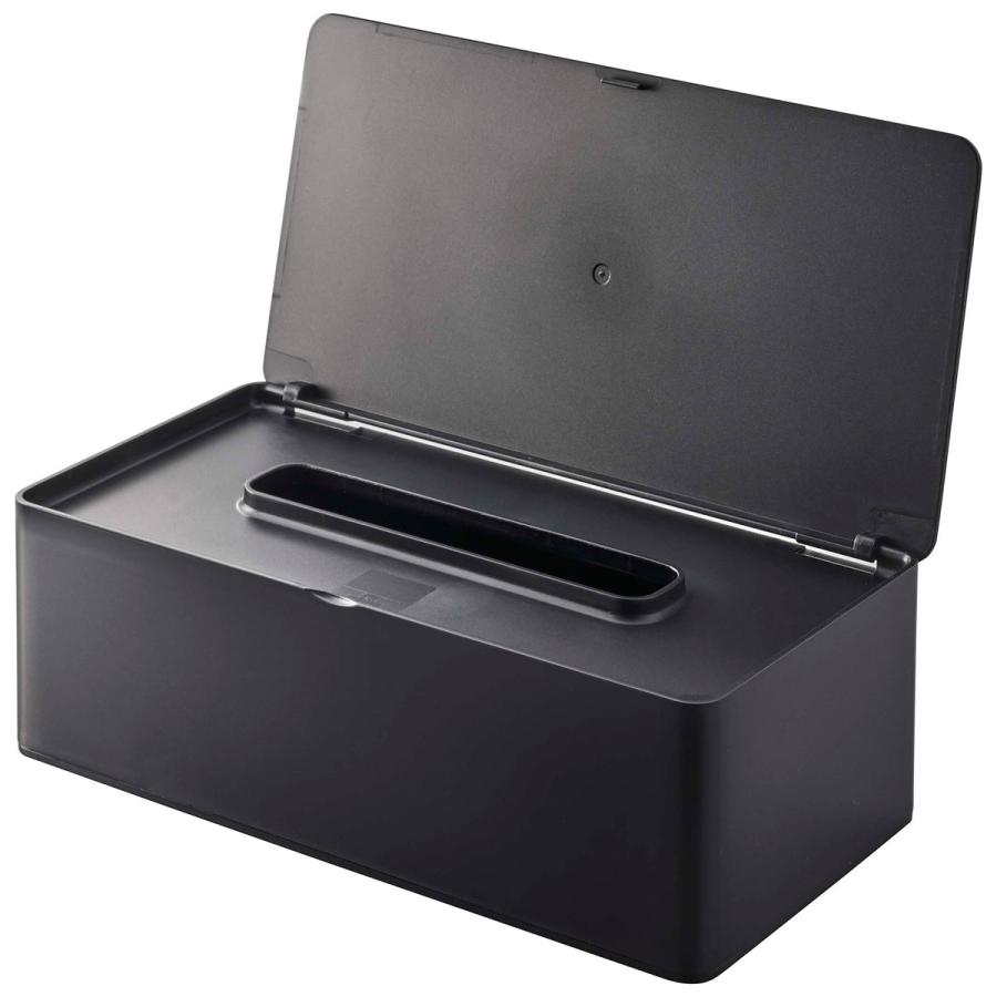 ティッシュケース 山崎実業 正規品 TOWER タワー 蓋付きティッシュケース レギュラーサイズ ティッシュカバー ティッシュケース ブラック | tower | 01