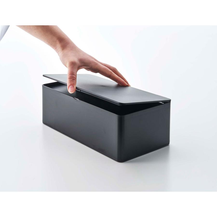 ティッシュケース 山崎実業 正規品 TOWER タワー 蓋付きティッシュケース レギュラーサイズ ティッシュカバー ティッシュケース ブラック | tower | 03
