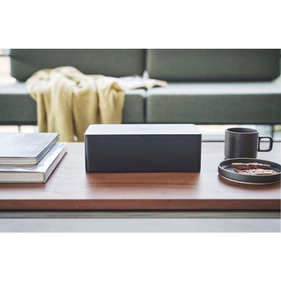 ティッシュケース 山崎実業 正規品 TOWER タワー 蓋付きティッシュケース レギュラーサイズ ティッシュカバー ティッシュケース ブラック | tower | 04