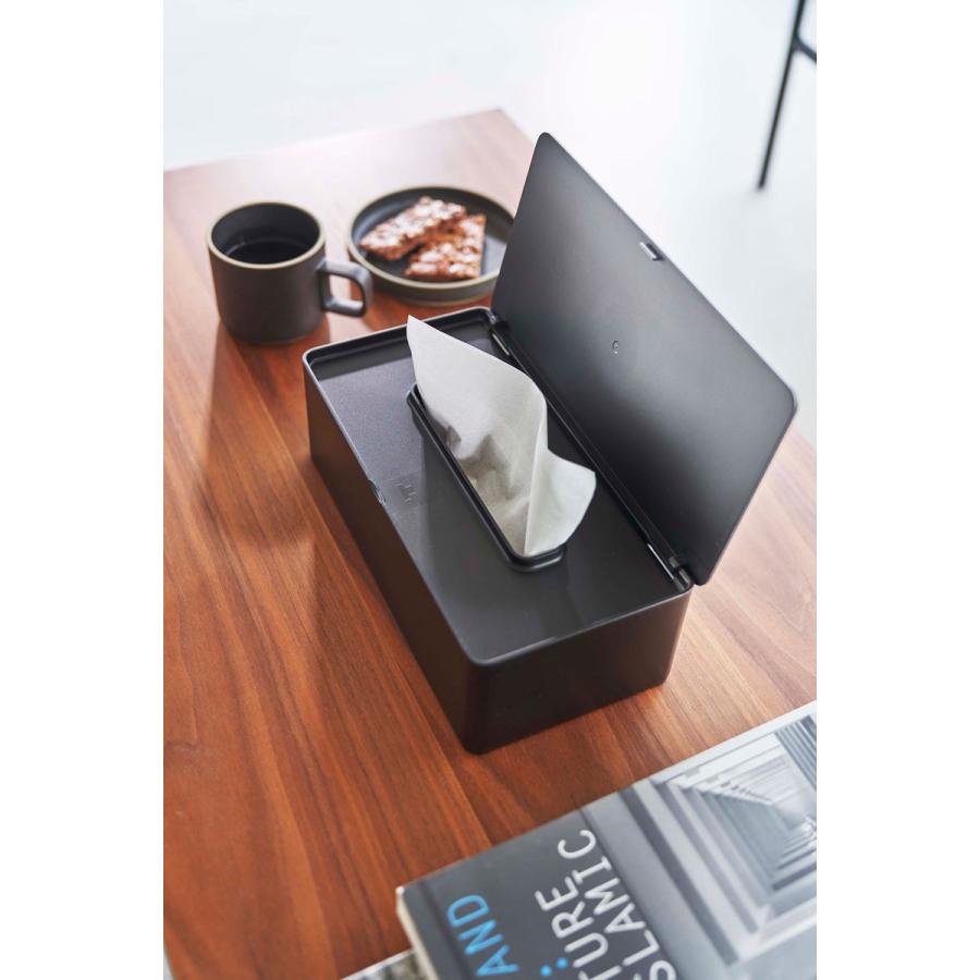 ティッシュケース 山崎実業 正規品 TOWER タワー 蓋付きティッシュケース レギュラーサイズ ティッシュカバー ティッシュケース ブラック | tower | 05